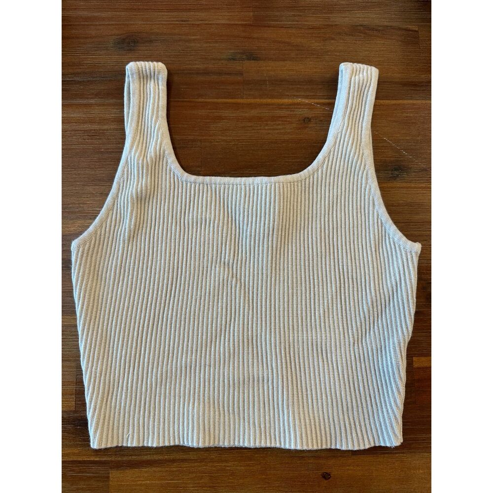 House of Harlow Beige Thick Crop Top Square Neckline Women's Sz XS